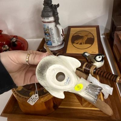 Sale Photo Thumbnail #327: Stein, dish, Goebel birds, figures, tray, etc