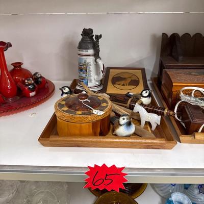 Sale Photo Thumbnail #324: Stein, dish, Goebel birds, figures, tray, etc