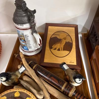 Sale Photo Thumbnail #328: Stein, dish, Goebel birds, figures, tray, etc