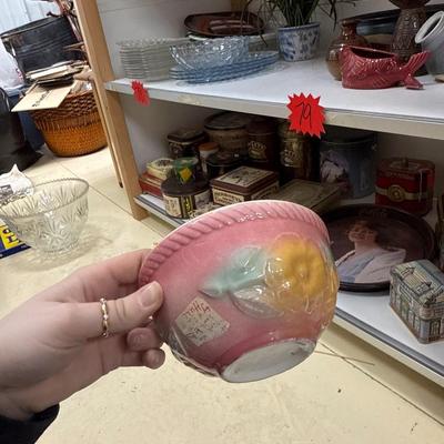 Sale Photo Thumbnail #469: Yellow dish, Hull dishes, blue pig, pink elephant