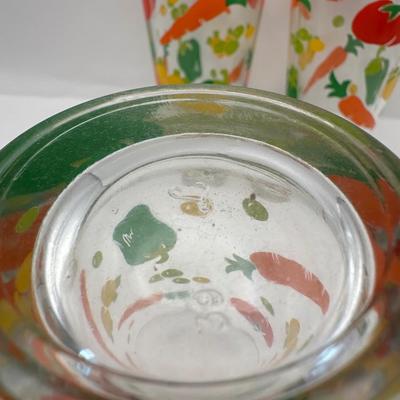 Vintage Libbey Vegetable Print Glass Tumblers – Set of 6