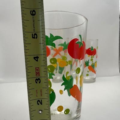 Vintage Libbey Vegetable Print Glass Tumblers – Set of 6