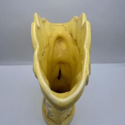 Vintage McCoy Yellow Swan Vase - Mid Century Pottery, USA