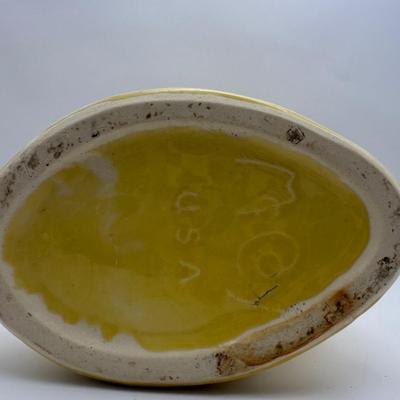 Vintage McCoy Yellow Swan Vase - Mid Century Pottery, USA