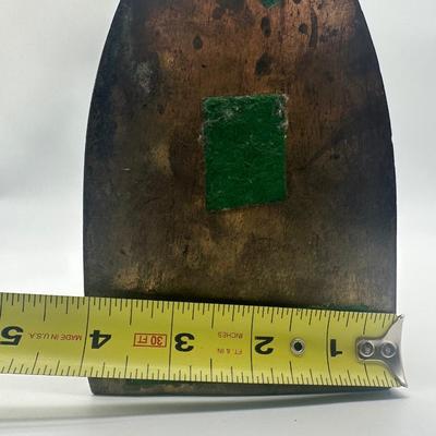 Vintage Cast Iron Sad Iron w/ Rooster Finial & Trivet Insert