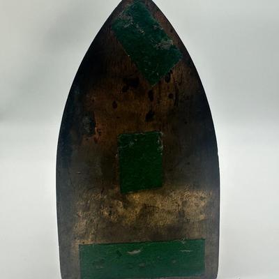 Vintage Cast Iron Sad Iron w/ Rooster Finial & Trivet Insert