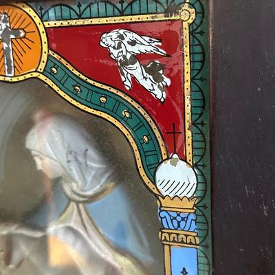 Vintage Catholic Devotional Wall Shrine – Pietà & Last Supper Shadow Box