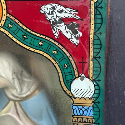 Vintage Catholic Devotional Wall Shrine – Pietà & Last Supper Shadow Box