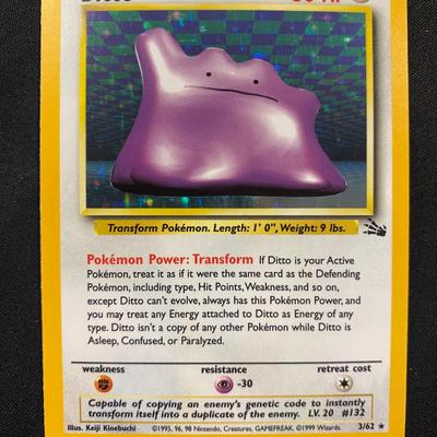 Ditto Pokemon Card 3/62 Fossil
