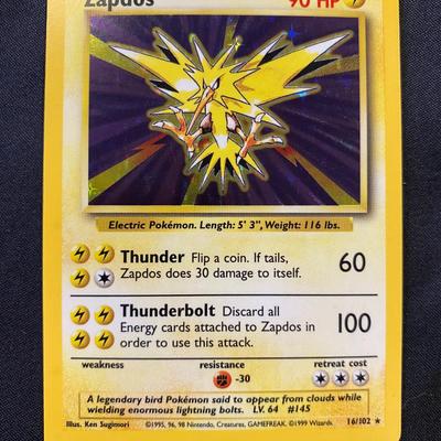 Zapdos Holo Base Set Pokemon Card