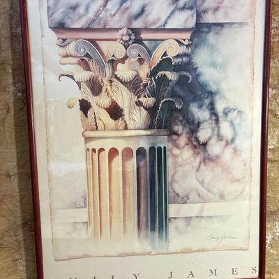 Sale Photo Thumbnail #239: Emily James framed column print; measuring 27” x 37.5” frame size