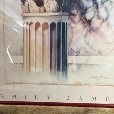 Sale Photo Thumbnail #242: Emily James framed column print; measuring 27” x 37.5” frame size