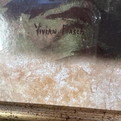 Sale Photo Thumbnail #284: Delphinium art print by Vivian Kasch. Beautifully framed with a frame with a frame and matted. Outside frame measures 25“ x 31“.