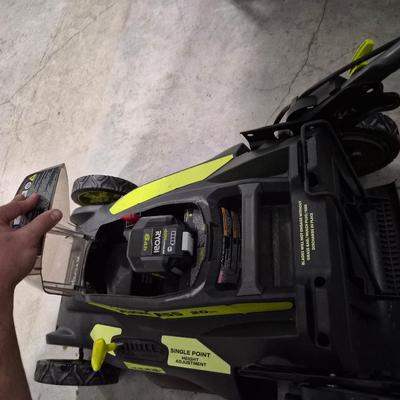 20 inch self propelled Ryobi 40V brushless with three 6AH batteries