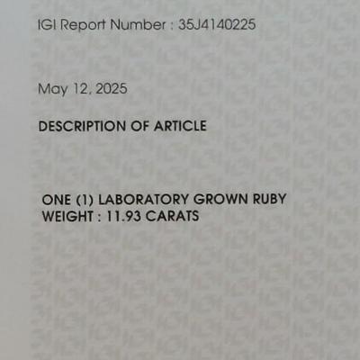 IGI CERTIFIED LAB GROWN RUBY