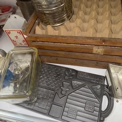 Sale Photo Thumbnail #1021: Egg trays, molds, matchbook holder, etc.