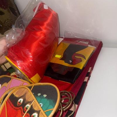 Sale Photo Thumbnail #1028: Fabric butterflies, hangers, linens