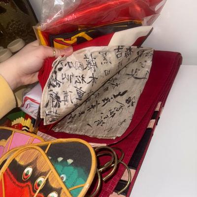 Sale Photo Thumbnail #1029: Fabric butterflies, hangers, linens