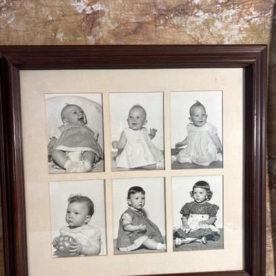 Sale Photo Thumbnail #430: Nicely framed memories through the years!. Frame measures 22” x 21”.