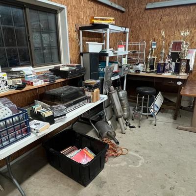 Sale Photo Thumbnail #174: - White table and shelving
On that table and shelving next to that not included. Other tables and shelves are included. (Tables on far right)

NO CHERRY PICKING or taking ONLY the items you want and leaving the rest or you will be banned! Please arrive wi