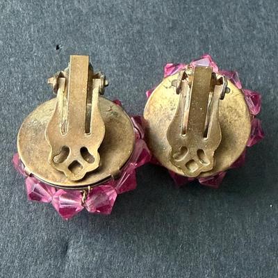Vintage crystal clip on earrings