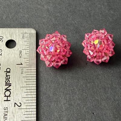 Vintage crystal clip on earrings