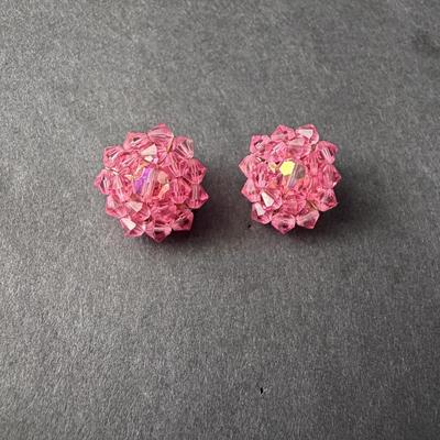Vintage crystal clip on earrings