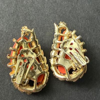 Coro marked clip on earrings vintage