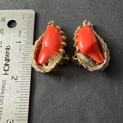 Coro marked clip on earrings vintage