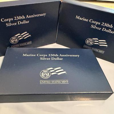 THREE Proof Silver Dollars Marines Iwo Jima Memorial