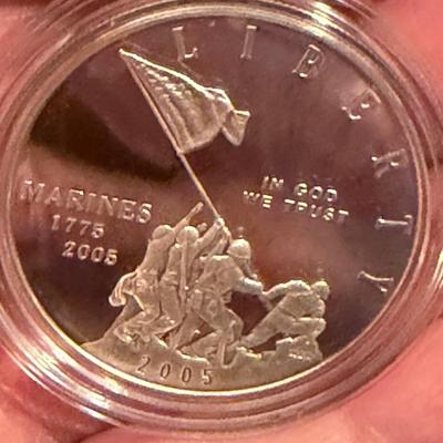 THREE Proof Silver Dollars Marines Iwo Jima Memorial