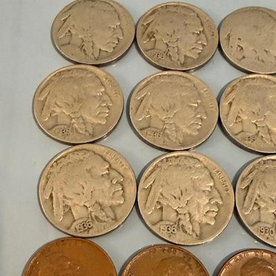 Wheat Pennies & Buffalo Nickels ect Lot