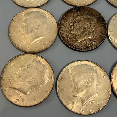 28 Kennedy Half Dollars 1965-1969 40% Silver Coins Lot