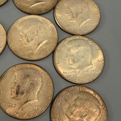 28 Kennedy Half Dollars 1965-1969 40% Silver Coins Lot