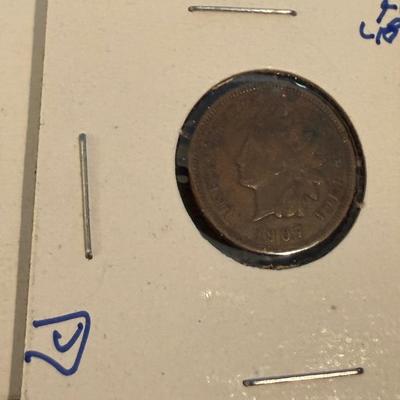 Indian Head Pennies Lot 6 Coins