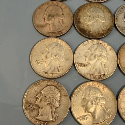 30 Silver Washington Quarters - All pre 1965 90% Coins