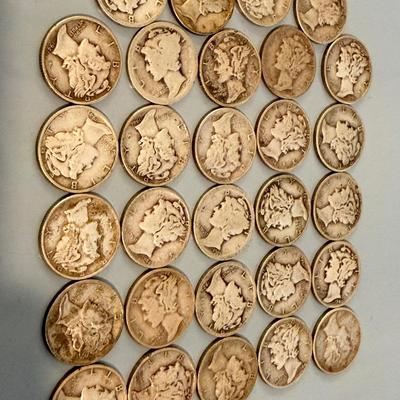 29 Mercury Silver Dimes