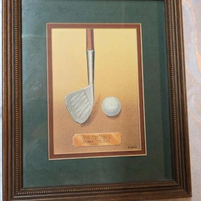 Bernie Horton Back Spin Niblick Framed Golf Print Vintage Club Artwork