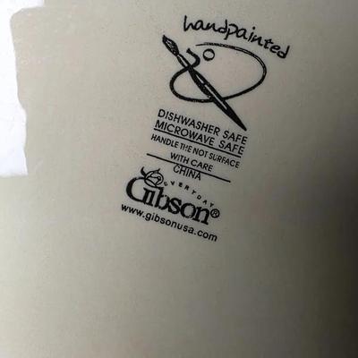 Gibson Everyday Gardino Rosso 3 Tier Serving Stand Red Hand Painted Dessert Tray