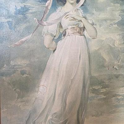 Vintage Pinkie Framed Art Print Thomas Lawrence Portrait Classic English Wall Decor