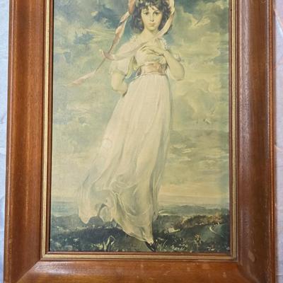 Vintage Pinkie Framed Art Print Thomas Lawrence Portrait Classic English Wall Decor