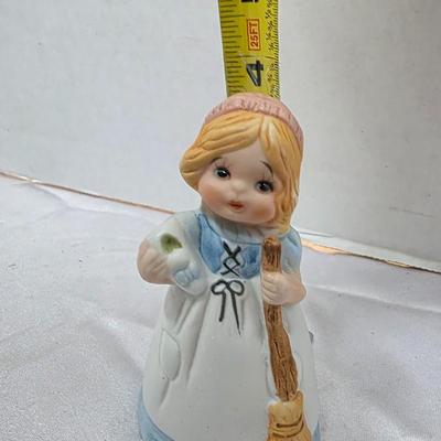 Vintage Jasco Merri-Bells Bisque Porcelain Cinderella Girl Bell Figurine