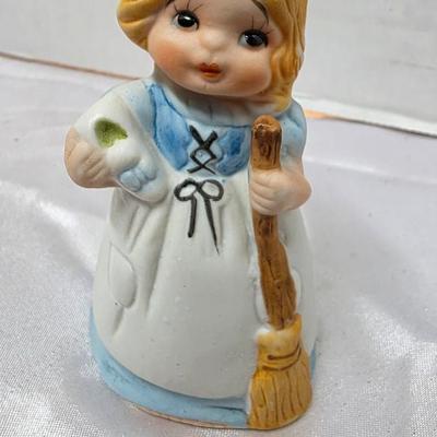 Vintage Jasco Merri-Bells Bisque Porcelain Cinderella Girl Bell Figurine