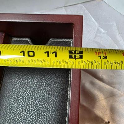 Executive Wood Dresser Valet Organizer with Drawer & Leather-Look Lining