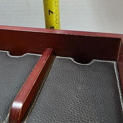 Executive Wood Dresser Valet Organizer with Drawer & Leather-Look Lining