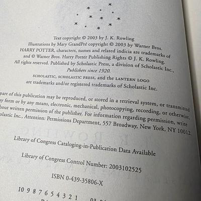 Harry Potter and the Order of the Phoenix First American Edition, First Printing Hardcover (2003)