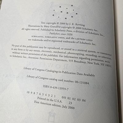 Harry Potter and the Goblet of Fire Hardcover – First American Edition First Printing (2000)