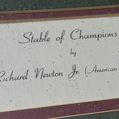 “Stable of Champions” by Richard Newton Jr. – Framed Equestrian Art Print, Museum-Quality Presentation