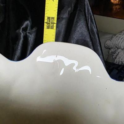 Vintage RCCL Portugal Hand-Painted Porcelain Footed Vase with Butterfly & Floral Motif