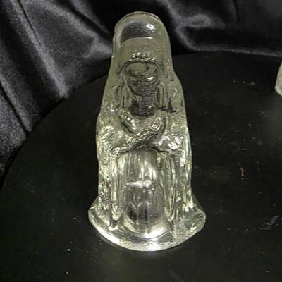 5-Piece Clear Glass Nativity Figures – Elegant Holiday Display Set